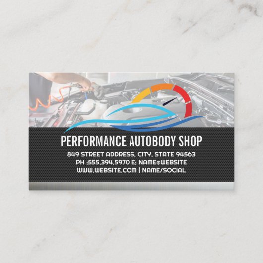 Auto-Service-Logo | Mechaniker Visitenkarte (Vorderseite)