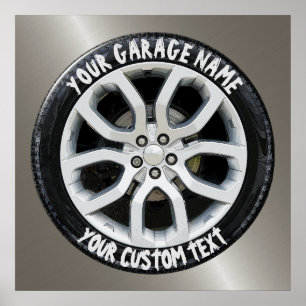 Auto-Service Reparatur Garage Eigentümer Reifen Rä Poster