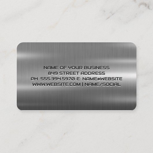 Auto-Service-Schlüssel-Logo | Metallindustrie Visitenkarte (Rückseite)