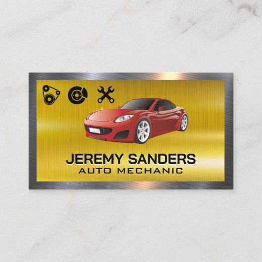 Auto-Service-Symbole | Mechanisch Visitenkarte (Vorderseite)