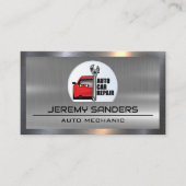 Auto-Service-Symbole | Metallindustrieller Hinterg Visitenkarte (Vorderseite)