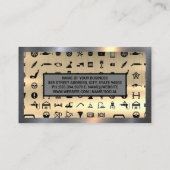 Auto-Service-Symbole | Metallischer Hintergrund Visitenkarte (Rückseite)