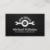 Auto Service Wrench Logo | Carbon Fiber Background Visitenkarte (Vorderseite)