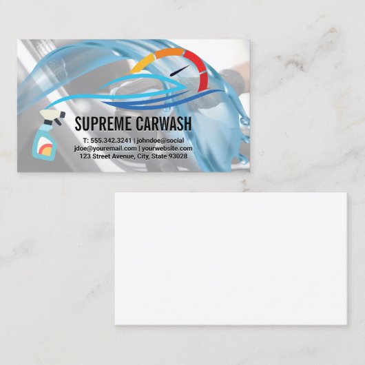 Auto Services | Car Wash Visitenkarte (Vorne/Hinten)