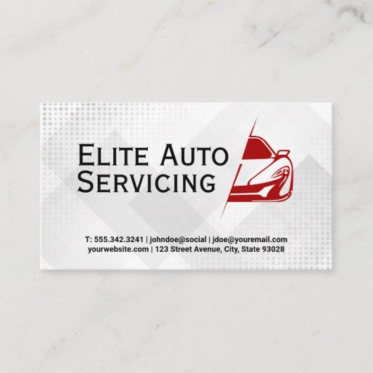 Auto-Servicing | Technische Autoteile Visitenkarte (Vorderseite)