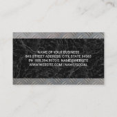 Auto Shop Metallisches Auto-Logo | Schwarzes Marmo Visitenkarte (Rückseite)