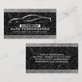 Auto Shop Metallisches Auto-Logo | Schwarzes Marmo Visitenkarte (Vorne/Hinten)