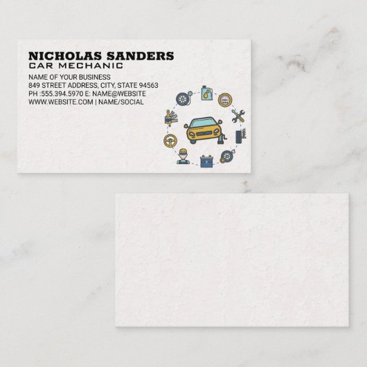 Auto Shop Teile und Dienstleistungen Visitenkarte (Vorne/Hinten)