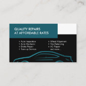 Auto Silhouette - Automechanik - Aquamarin Visitenkarte (Rückseite)