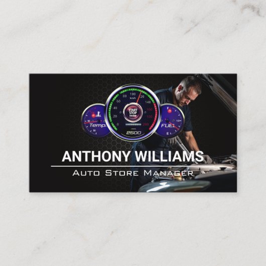 Auto-Speedometer | Mechanische Arbeiten am Motor Visitenkarte (Vorderseite)