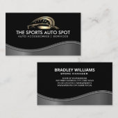 Auto Sports Gold Logo | Metallwelle Visitenkarte (Vorne/Hinten)