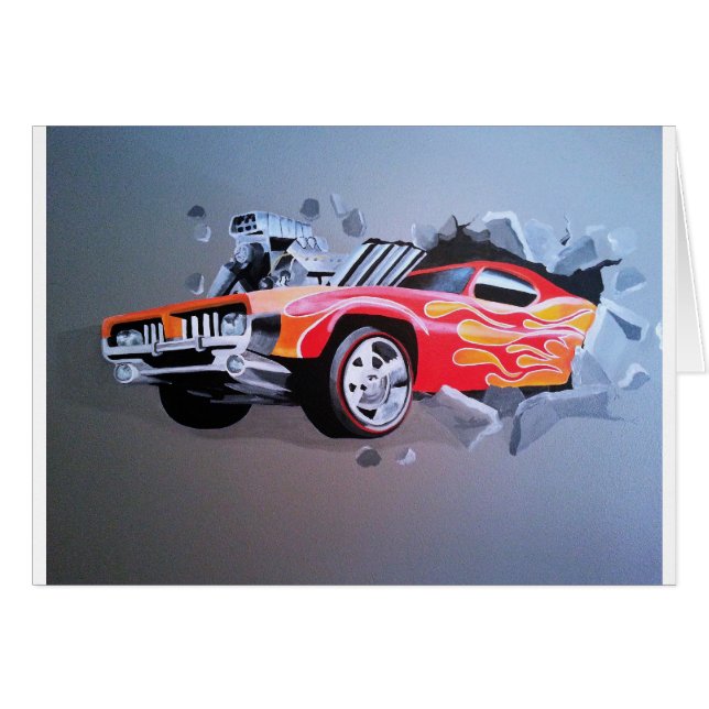 Auto stürzt durch die Mauer (Vorderseite (Horizontal))