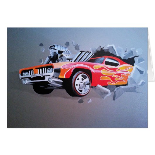 Auto stürzt durch die Mauer (Vorderseite (Horizontal))