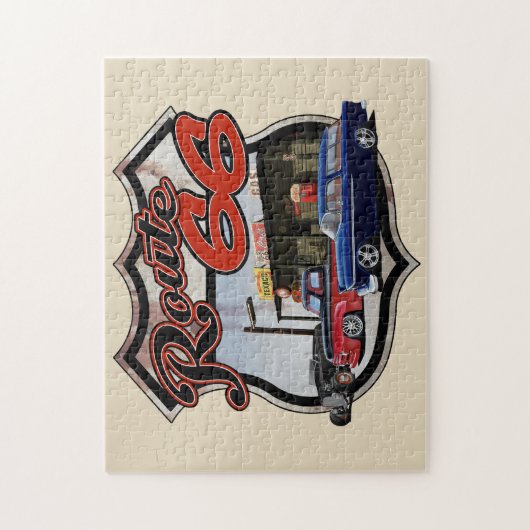 Auto-Szene des Weg-66 Puzzle (Vertikal)