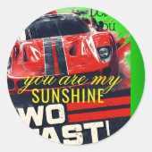 Auto T Shirt Runder Aufkleber (Vorderseite)