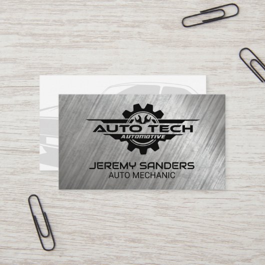 Auto Tech Automotive Logo | Wrenches Visitenkarte (Vorderseite/Rückseite Beispiel)