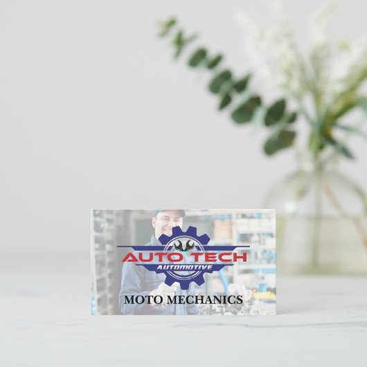 Auto Tech | Automotoive Visitenkarte (Stehend Vorderseite)