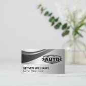 Auto Tech Repair Services | Gray Visitenkarte (Stehend Vorderseite)