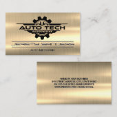 Auto Tech Wrenches Getriebe Mechanik | Goldmetall Visitenkarte (Vorne/Hinten)