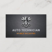 Auto-Techniker Tech Mechaniker Metallisch Visitenkarte (Vorderseite)