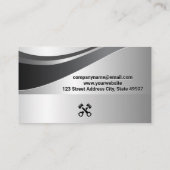 Auto Teile und Dienstleistungen | Metallischer Hin Visitenkarte (Rückseite)