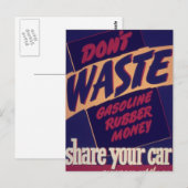 Auto teilen - Vintag Postkarte (Vorne/Hinten)