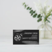 Auto Tire Service Black Metal Automotive Card Visitenkarte (Stehend Vorderseite)