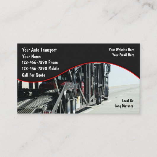 Auto Transport Carrier Business Cards Visitenkarte (Vorderseite)
