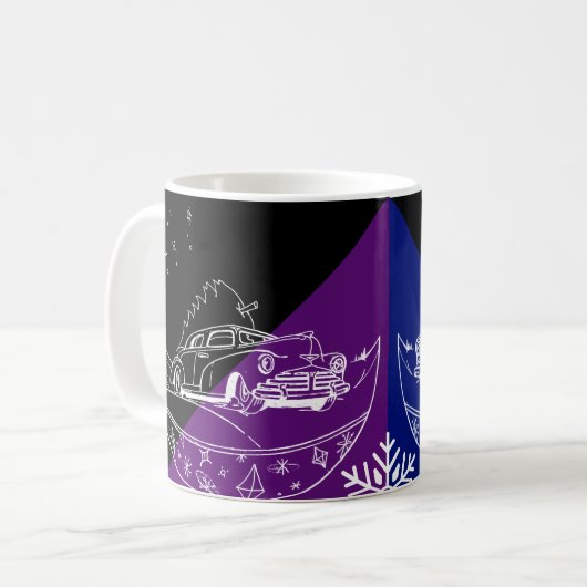 Auto und Baum Kaffeetasse (Vorderseite Links)