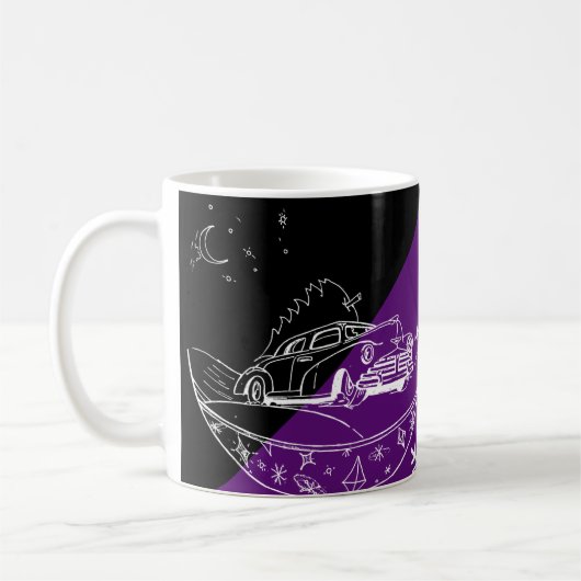 Auto und Baum Kaffeetasse (Links)