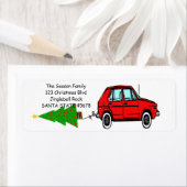 Auto und Baum Weihnachtslabel (Insitu)