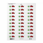 Auto und Baum Weihnachtslabel (Vorne)