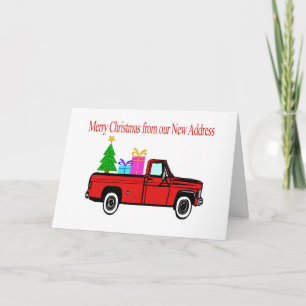 Auto-und Baum Weihnachtsneue Adresse Feiertagskarte
