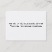 Auto-und Reifen-Service-Automobilgeschäfts-Karten Visitenkarte (Rückseite)