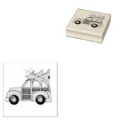 Auto und Weihnachtsbaum Gummistempel (Stempel)