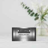 Auto-Verkäufe - Imitatmetall, silbernes Auto Visitenkarte (Stehend Vorderseite)