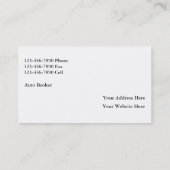 Auto-Vermittler-Geschäfts-Karten Visitenkarte (Rückseite)