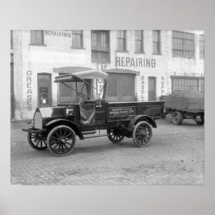 Auto-Versorgungs-Lieferwagen, 1915. Vintages Foto Poster