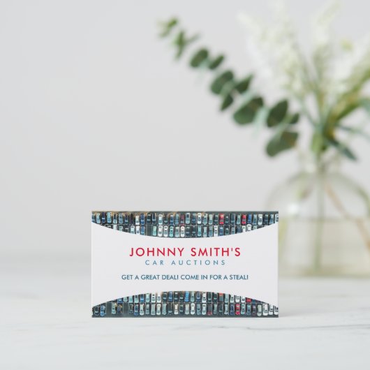 Auto versteigert Slogans Visitenkarte (Stehend Vorderseite)