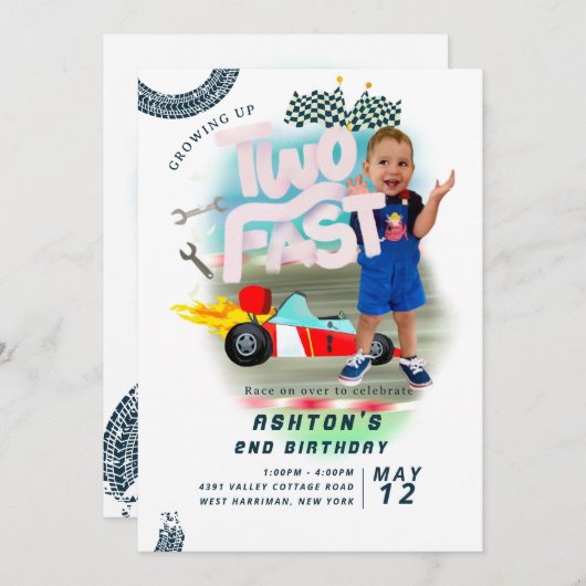 Auto wächst zwei schnell einladung (Vorne/Hinten)