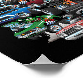 Auto-Wahnsinn! Muskelkater und Frisierte Autos Car Poster (Ecke)