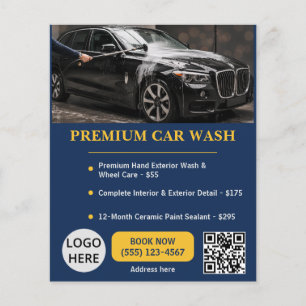 Auto-Wasch-Anlage Editierbare Premium-Vorlage Navy Flyer