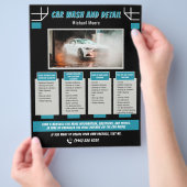 Auto-Wasch- und Autodetailing-Preispaket Flyer (Hand)