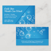 Auto waschen Detailing Blauer Wasserblase Visitenkarte (Vorne/Hinten)