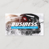 Auto Wash & Auto - Blaues Etikett Visitenkarte (Vorderseite)