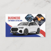 Auto Wash Auto Detailinigung Automotive Blue Visitenkarte (Vorderseite)