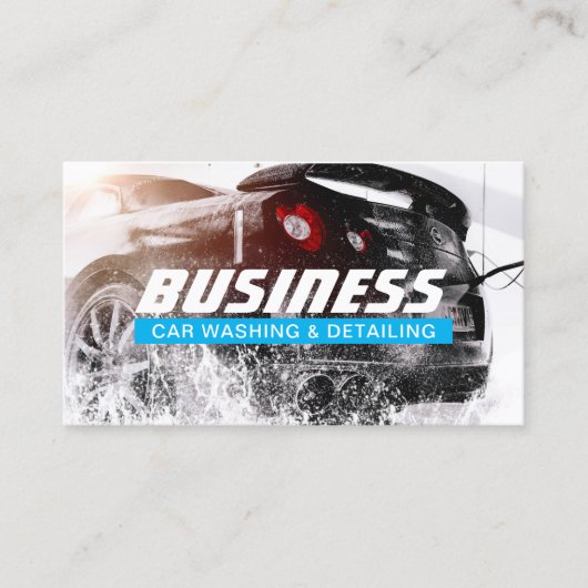 Auto Wash & Auto Detection Light Blue Visitenkarte (Vorderseite)
