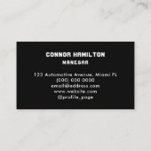 Auto Wash & Auto Detection Moderne Dunkelheit Visitenkarte (Rückseite)