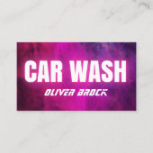Auto Wash & Auto Detection Pink Neon Visitenkarte (Vorderseite)