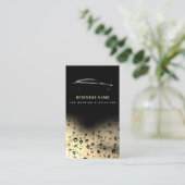 Auto Wash Automotive Reinigung QR Code Black Gold Visitenkarte (Stehend Vorderseite)